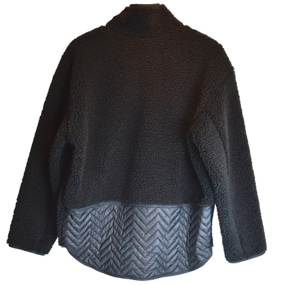Athleta Cozy Sherpa Snap Sweatshirt, Black Color - Size Medium NWOT Pullover - Picture 9 of 14
